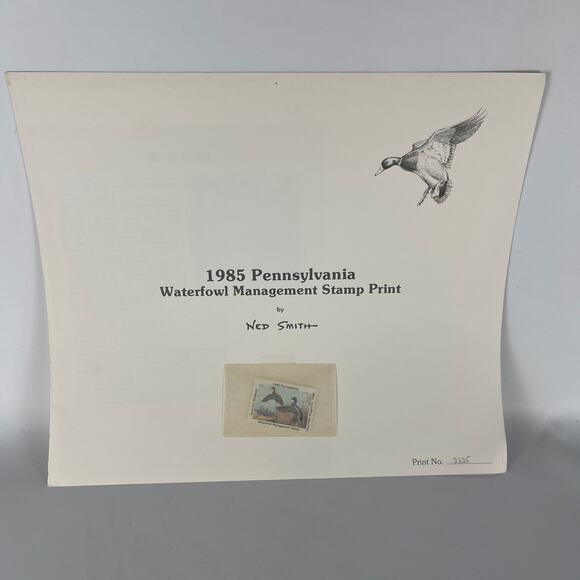 Pennsylvania Waterfowl Management Stamp Print Mallards 1985 #2235/7380 - Picture 2 of 5